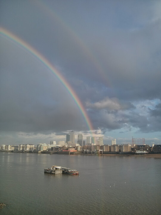 Double rainbow over Canary Wharf